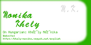 monika khely business card